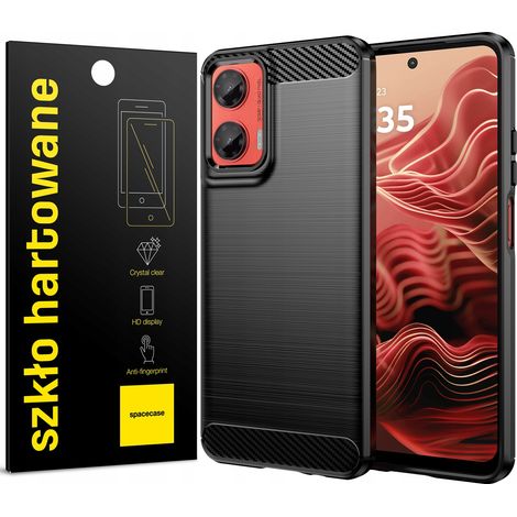 Cover posteriore rinforzata in fibra di carbonio per Motorola G35 5G + Vetro (1/5)