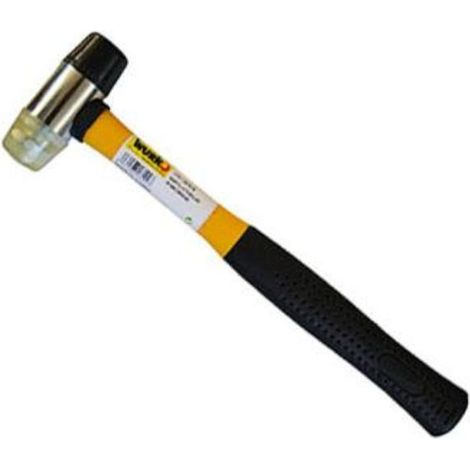 WURKO martillo tubular 40 mm goma &43 pvc m/fibra , Martillo tubular de 40 mmCon mango de fibra antideslizanteCabeza de acero y goma de 10x4 cmDoble boca redonda de goma&lt