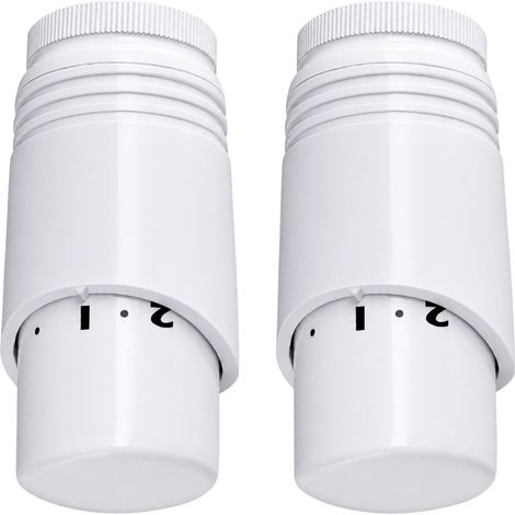 Lot de 2 têtes thermostatiques design blanches M30x1,5 Fluidheat (1/5)