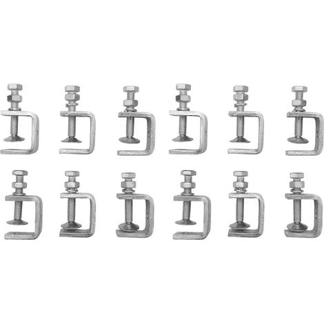Lot de 12 serre-joints en C et en U pour le travail des métaux, petits serre-joints de bureau avec large ouverture de mâchoire stable et patins de protection/conception en forme de poutre en I (1/5)