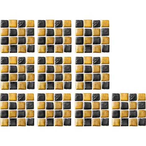 10 Autocollants Carreaux de Mosaïque Adhésifs 3D pour Mur Cuisine Salle de Bain Décor (1/5)