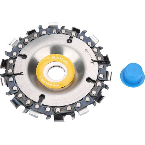 Disque à chaîne de 100/115 mm (4 pouces) à 14 dents pour le travail du bois, compatible avec les meuleuses d'angle de 100/115 mm. (1/5)
