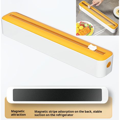 Distributeur et coupe-emballage 2 en 1, machine d'emballage réutilisable pour plastique, papier aluminium, papier sulfurisé et feuilles de cire (1/5)