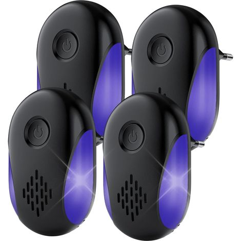 Répulsif Ultrason Souris et Rats 4 Pack,Puissant Ultrasonique Contre Les Nuisibles for Anti Mouse Rats Rongeurs Araignée and Other Pests Efectively (1/5)