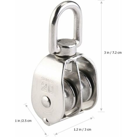 Poulie Double 2pcs inox 304 pivotant Double poulie-DPZO