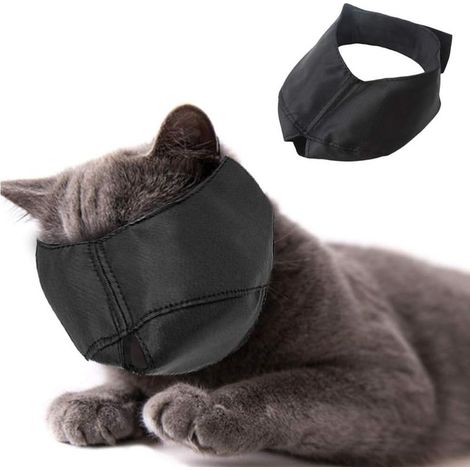 (L) Muselière de toilettage pour chat, muselière en nylon pour chat, outils de toilettage pour animaux de compagnie, empêche les griffures et les déchirures (1/5)