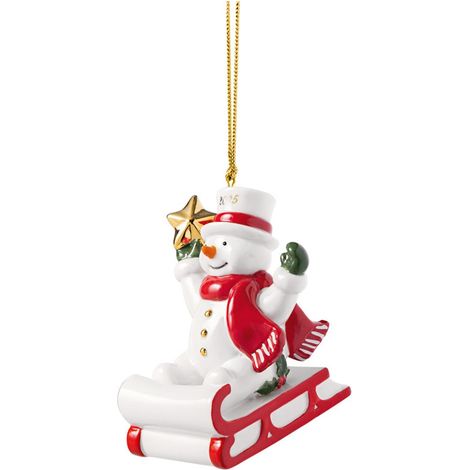 Adorno navideño de muñeco de nieve para colgar en el árbol de Navidad de Villeroy & Boch (1/3)