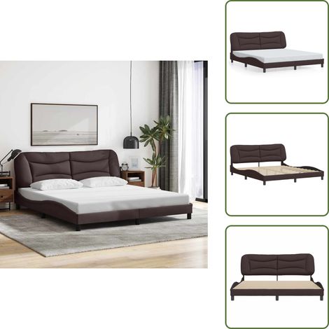 Cuscino testiera - vidaXL Giroletto senza Materasso Hvar Marrone Scuro 180x200 cm Tessuto - Letto Hvar