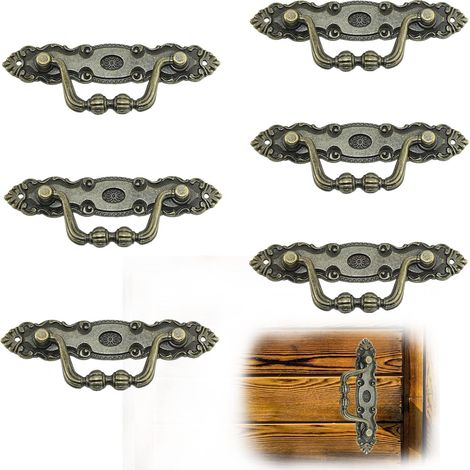 6 Pièce Vintage Décoration Poignée, Poignée Meuble Bronze Couleur, Alliage de Zinc Vieilli Tiroirs, pour Une Commode, Tiroir, Décoration Meubles Bricolage (1/5)