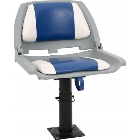 Asientos plegables de barco 2 uds azul y blanco 48x51x41 cm vidaXL (1/5)