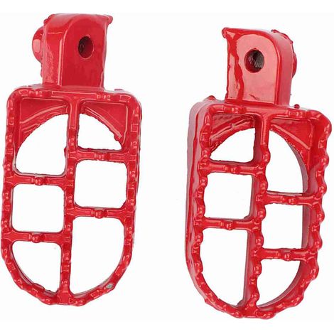 2 reposapiés de aluminio para motocicleta - Estriberas para pasajero, color rojo, accesorios para motos de cross (1/5)