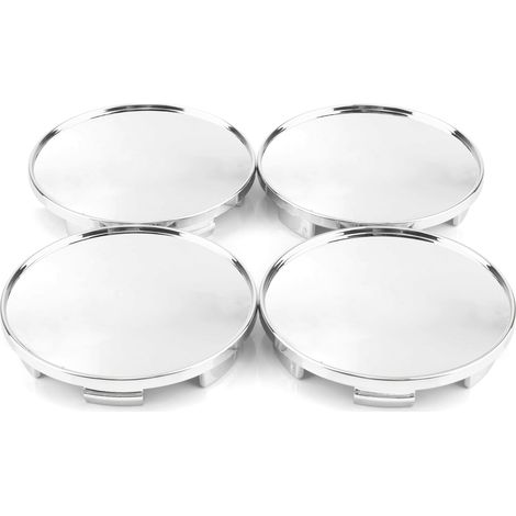 Set of 4 Centre Caps Diameter: Front 68 mm (2.7 Inch)/Back 61.5 mm (2.4 Inches) Chrom ABS, robuste et résistant aux UV, ajustement parfait, convient pour les enjoliveurs 005, 550, 551, 553, 556, 558, (1/5)