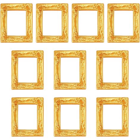 Mini cadres dorés, 10 cadres photo baroques vintage en résine pour la décoration de photos DIY, fêtes, mariages et maison. (1/5)
