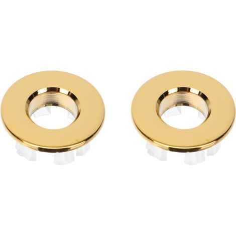 Lot De 2 Bagues De Débordement pour Lavabo Cache Trou Lavabo Décoratif Anneau Trop Plein Doré Accessoire Salle De Bain pour Évier (1/5)