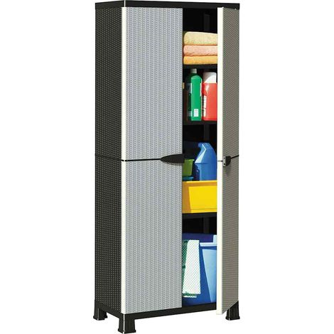 vidaXL Plastic Cabinet 68x39x171.5 cm Rattan Design (1/5)