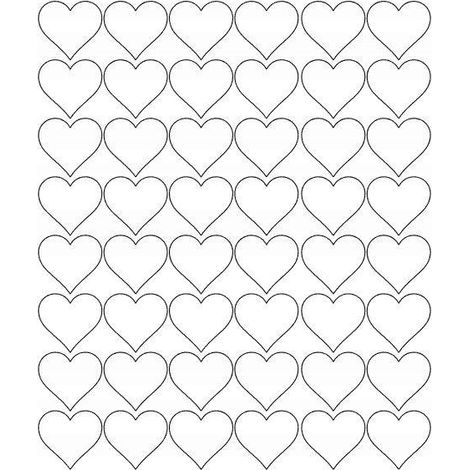 Pegatinas de corazones para el Día de San Valentín, 3 cm, 48 unidades, blanco mate.