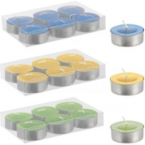La zappa Tealight alla citronella colorata decorazione da esterno 6 pezzi -Blu