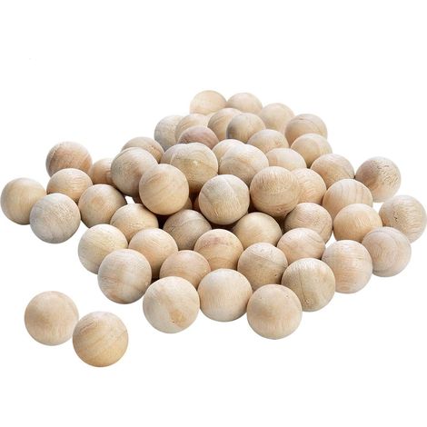 Lot de 50 Boules en bois de cèdre, Anti-mites, Anti-humidité, Pour armoire et tiroir (1/5)