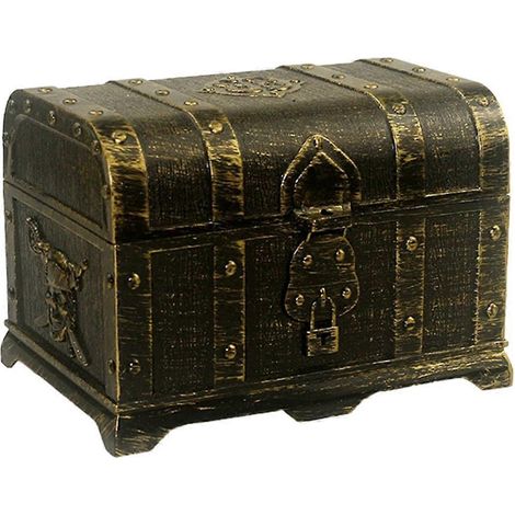 Jeu de chasse au trésor pirate en plastique, boîte cachée carrée en bronze, maison de pirates décorative pour enfants, cadeau rétro (1/5)