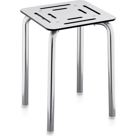 BELTRAN 2624 ASIDEROS Banqueta Sin Respaldo Inox Asiento Blanco - ref: 064-2624