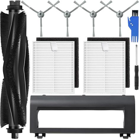 L60 Replacement Parts for Eufy L60 / L60 SES / L50 / L50 SES Series Robot Vacuumer Accessories Kit, 1 x couvercle de protection de la brosse à rouleau, 4 x brosses latérales, 2 x filtres (1/4)