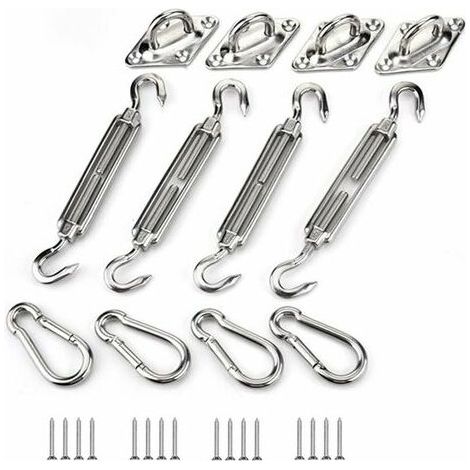 Shade Sail Fixing Kit, Stainless Steel Sun Shade Sail Fixing Kit for Triangle and Square, Rectangle, Sun Shade Sail Fixing Accessories M6 (1/5)