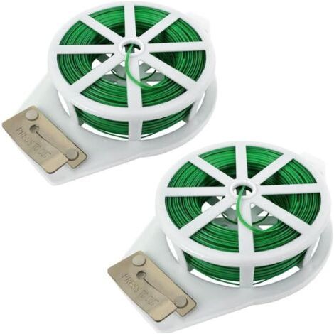 100x2M Fil Jardinage Vert, attaches pour plantes de jardin avec coupe-fil, attaches multifonctionnelles réutilisables (1/5)