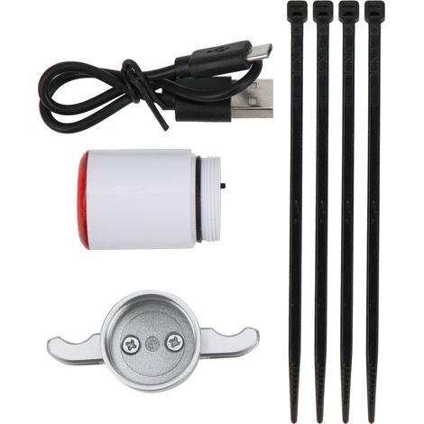 Capteur de Frein Intelligent pour Vélo, Lumière Arrière USB Rechargeable, Éclairage Sécurité Nuit, Coussin Blanc (1/5)