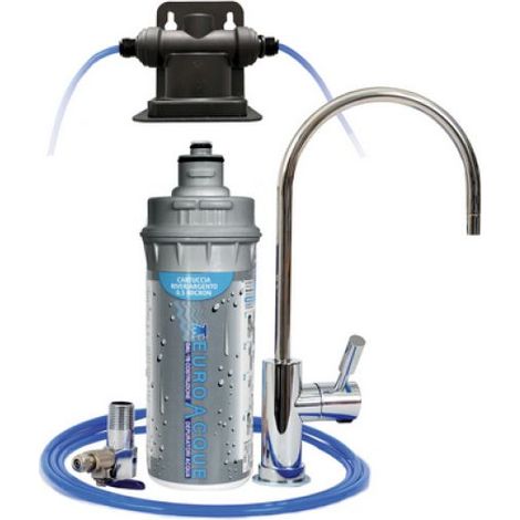 KIT FILTRO E RUBINETTO A LED RIVER ARGENTO PRO Autonomia max 11000 Lt