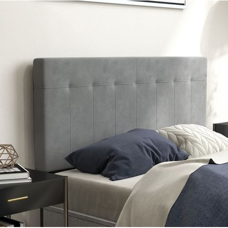 Letto testiera regolabile imbottita grigio OKMYHOME (1/5)