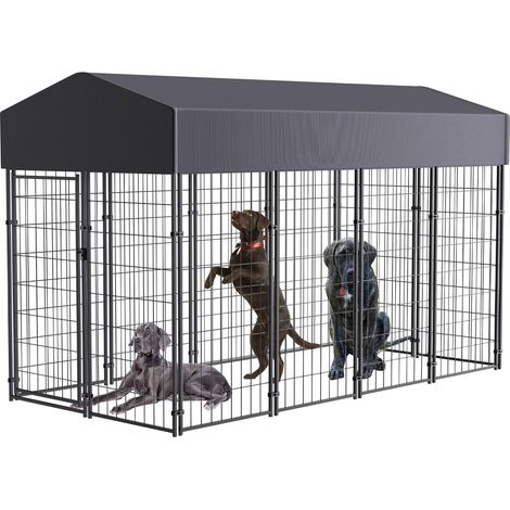 Chenil pour chiens, Design résistant aux intempéries, Accès sécurisé, XXL-47x98x65in (1/2)