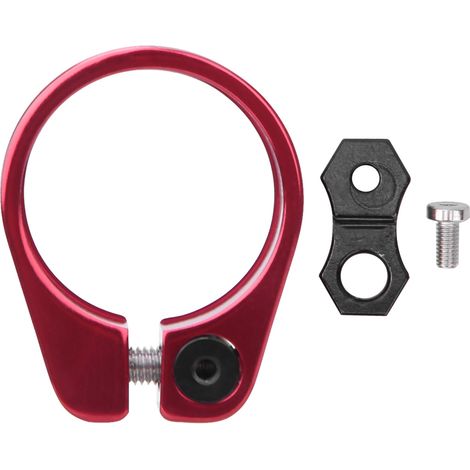 Collier de serrage léger en alliage d'aluminium pour tige de selle de vélo 31.8/34.9mm - Rouge 31.8mm (1/5)