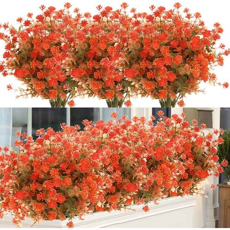 Fleurs Artificielles Extérieures - Plantes Faux Buis - Résistantes Aux Rayons UV - Pour Jardin Balcon Décoration Intérieure Extérieure - Lot De 12 (1/5)