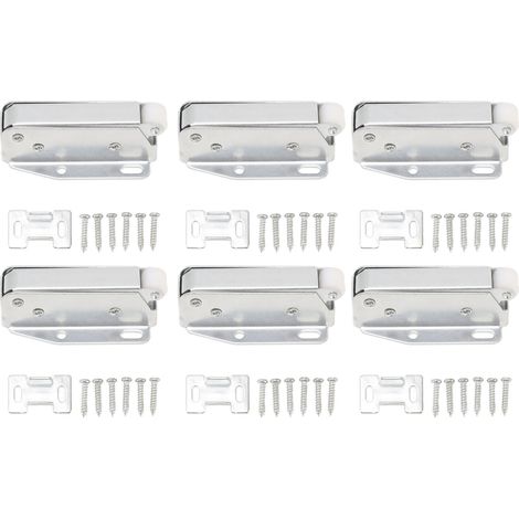 6 Loquets à ressort mini poussoir pour porte, légers, ouverture par pression, idéal pour armoires (1/5)