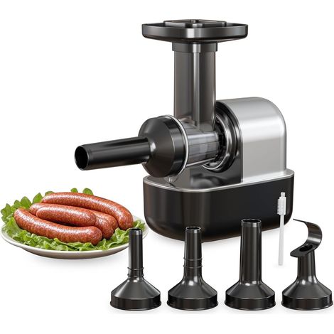 Presse à Saucisses Électrique Machine à Saucisses Broyeur à Viande avec 3 Accessoires à Saucisses et 1 pour Boulettes de Viande - Pour Viande Saucisses et Charcuterie (1/5)