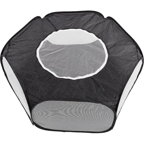 Parc de jeu portable transparent pour petits animaux de compagnie, cage-tente pour chiots, chats et lapins, pour l'extérieur, noir (1/5)