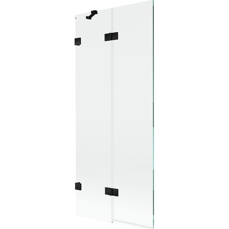 Mexen Lunar Duschwand 2-flügelig links 80 x 150 cm, transparent, schwarz - 897-080-100-70-00-L