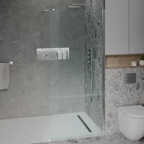 Signature Horizon Wet Room Glass Shower Screen 1990mm H x 1200mm W (1/3)