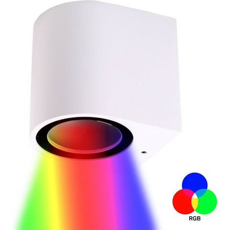 APPLIQUE LAMPADA DA PARETE A MURO LED PER INTERNO ESTERNO MODERNO FARETTO RGB (1/3)