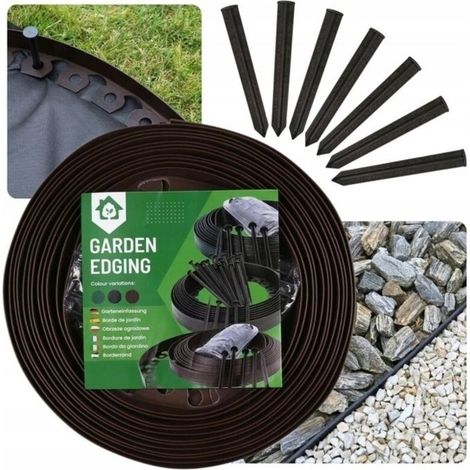 20m Brown Garden Edging + 60 Anchors (1/5)