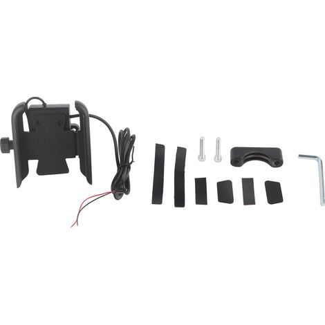 Support téléphone moto USB 5V 2.1A charge rapide 12-24V étanche rotatif 360° antidérapant guidon moto (1/5)