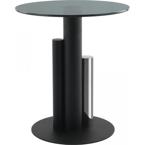 Table basse fait main en aluminium EHI 46x46 gris clair et gris foncé