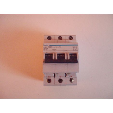 Disjoncteur 50A 3P courbe C 6/10kA 3 modules HAGER NF350
