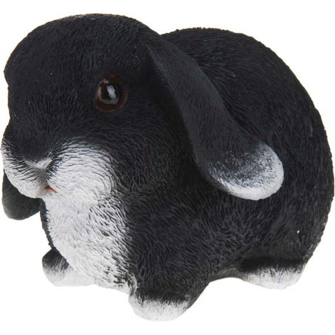 Gartenfigur schwarzes Kaninchen 16 cm (1/3)