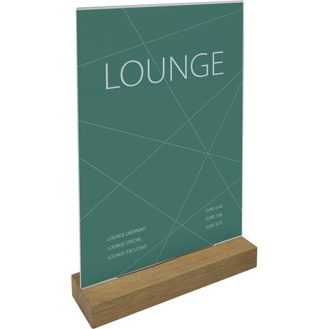 Sigel TA256 Présentoir de table Utilisation pour format de papier: DIN A4 transparent, bois 1 pc(s)
