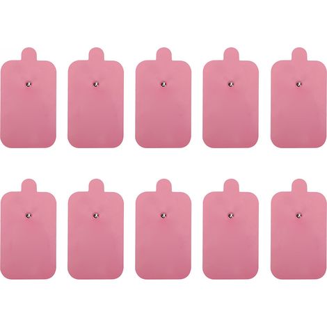 Lot de 10 électrodes de rechange TENS, patchs de thérapie non irritants pour électrostimulation, couleur rose (1/5)