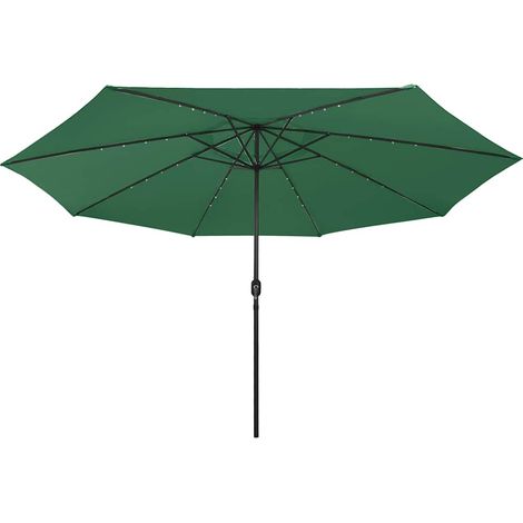 Maison Exclusive - Parasol de jardin avec lumières LED et mât en métal 400 cm vert (1/5)