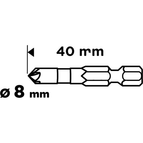 Punzón hexagonal Graphite, 8 mm, acero pulido, 3 kg (1/3)
