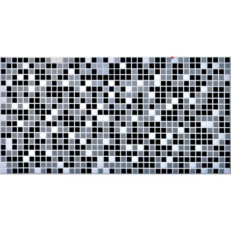 Pannelli 3D Rivestimento a parete in PVC effetto MOSAICO NERO GRIGIO Realistici e isolanti.