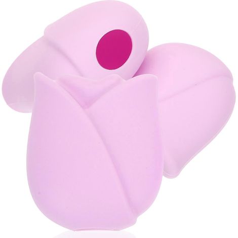 Lot de 3 protège-pinceaux de maquillage en forme de rose, en silicone.-5.8x4.9CM-Purple